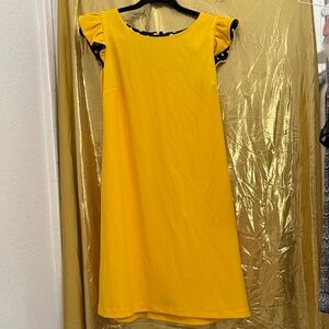 Shelby & Palmer Yellow Mini Dress with Ruffle Sleeves